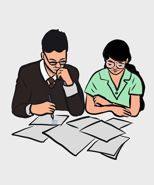 考えている男性と女性
